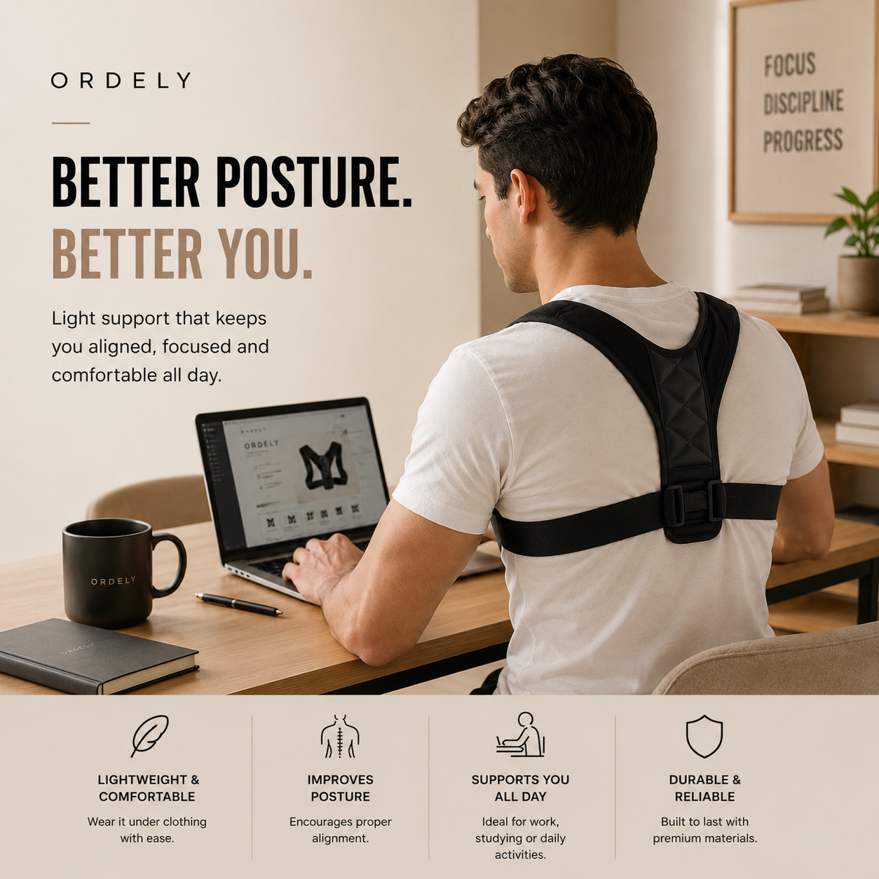 Ordely Straight Back™ | Posture Support for Modern Desk Life
