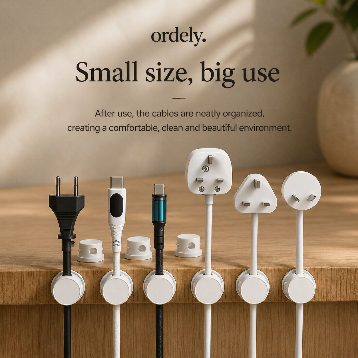 Ordely Rotating Cable Clips™ | Rotating Cable Organizer