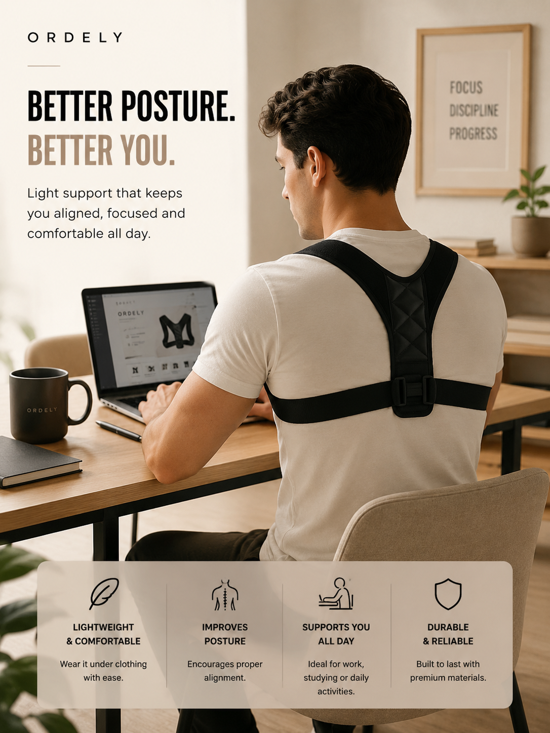 Ordely Straight Back™ | Posture Support for Modern Desk Life