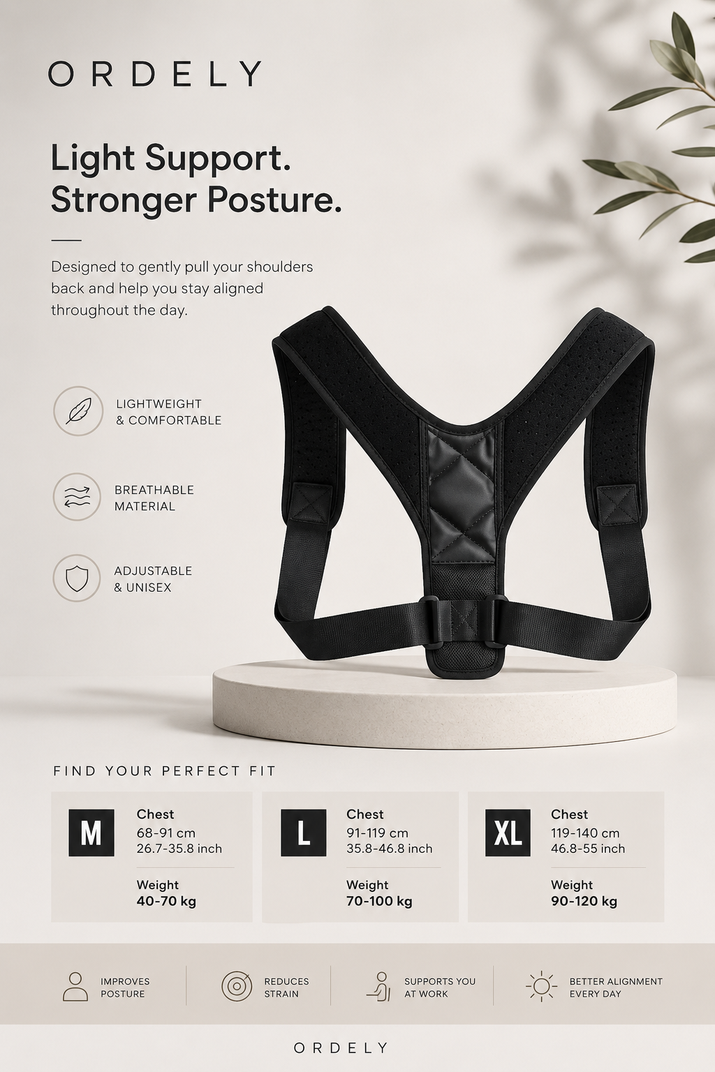 Ordely Straight Back™ | Posture Support for Modern Desk Life