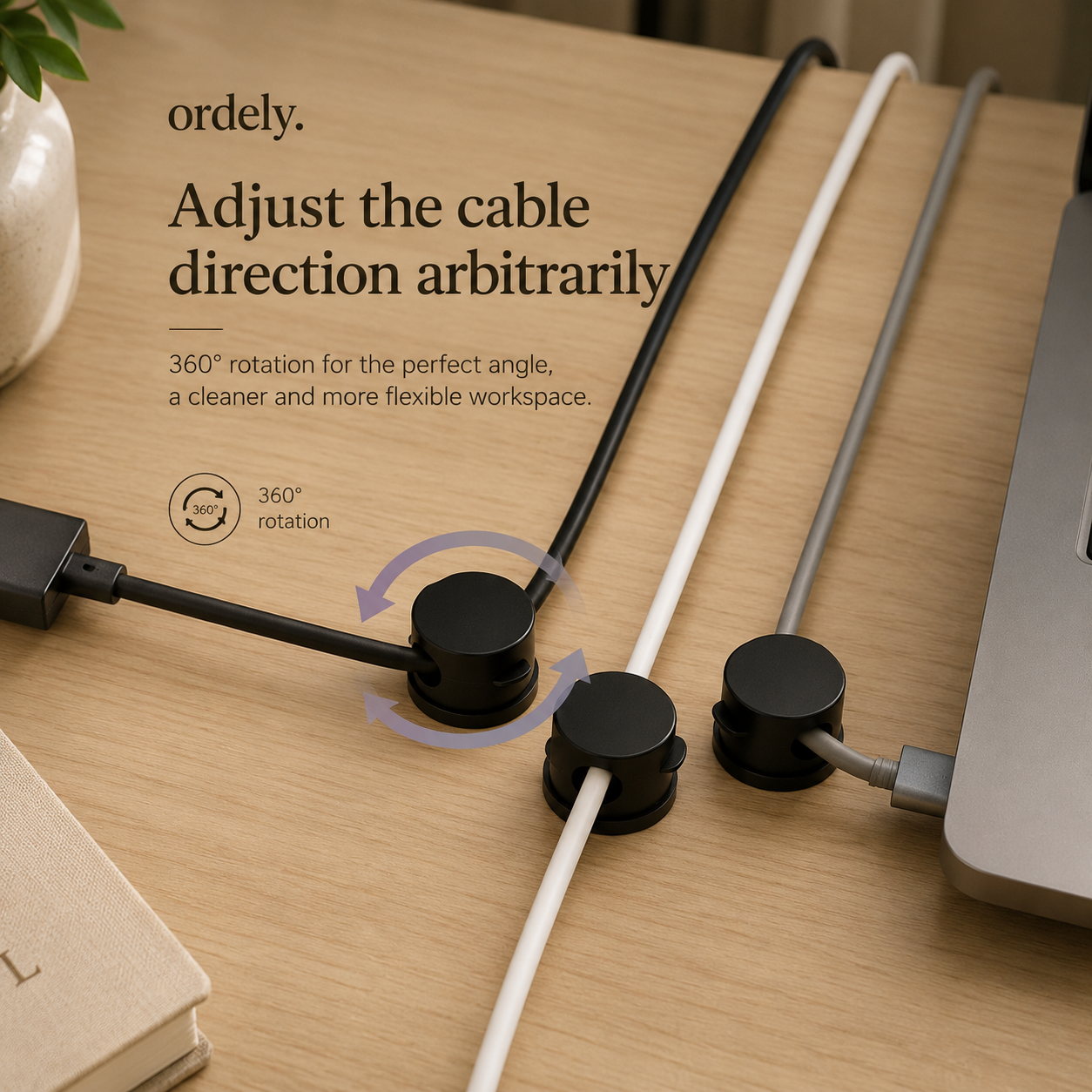 Ordely Rotating Cable Clips™ | Rotating Cable Organizer